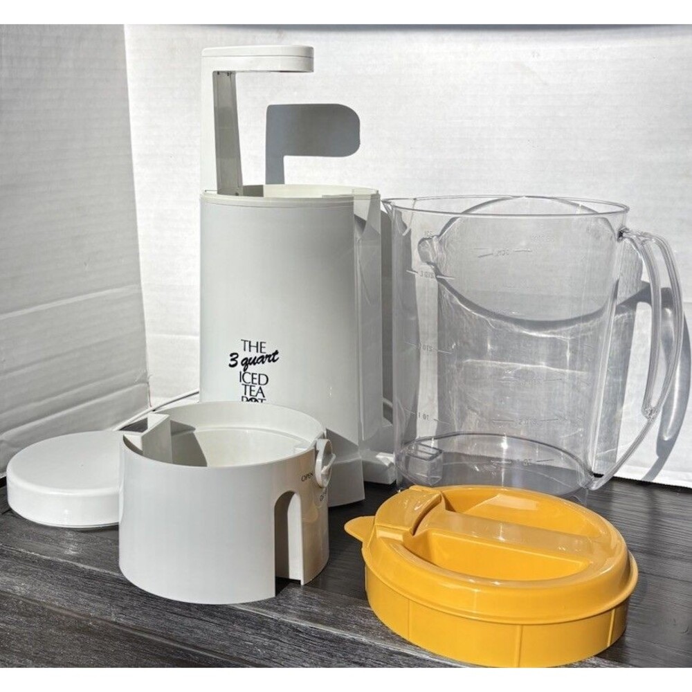 Mr. Coffee The 3 Quart Iced Tea Pot Maker Model TM3.5 Yellow Complete Set Works - Picture 3 of 6